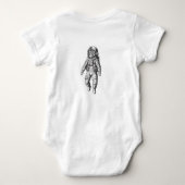Cosmic Cat Astronaut Baby Clothes ベビーボディスーツ (裏面)