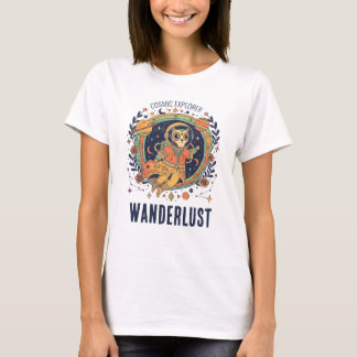 Cosmic Cat Astronaut Space Explorer Wanderlust Tシャツ