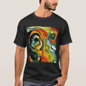 Cosmic Cat Explorer – Psychedelic Space Art Tシャツ (正面)