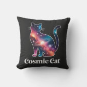 Cosmic Cat Silhouette Galaxy Space Stars Celestial クッション (正面)