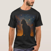 Cosmic Cat Silhouette Tシャツ (正面)