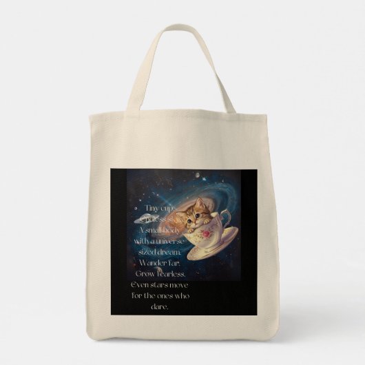 Cosmic Cat Tote Bag – Cute Space Kitten  トートバッグ (裏面)
