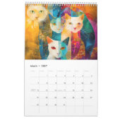 Cosmic Cats – Abstract Felines in Galaxy Realms カレンダー (3月 2027)