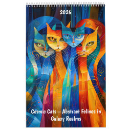 Cosmic Cats – Abstract Felines in Galaxy Realms カレンダー