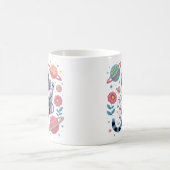 Cosmic Catstronaut in Neon Space Vaporwave コーヒーマグカップ (中央)