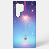 Cosmic Cherry Phone Case - Celestial Light Burst Samsung Galaxyケース (裏面)