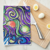 Cosmic Christmas Tree キッチンタオル (四つ折り)