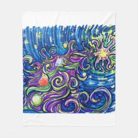 Cosmic Christmas Tree フリースブランケット (正面)