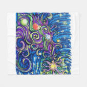 Cosmic Christmas Tree フリースブランケット (正面(横))