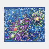 Cosmic Christmas Tree フリースブランケット (正面(横))