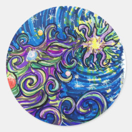 Cosmic Christmas Tree ラウンドシール