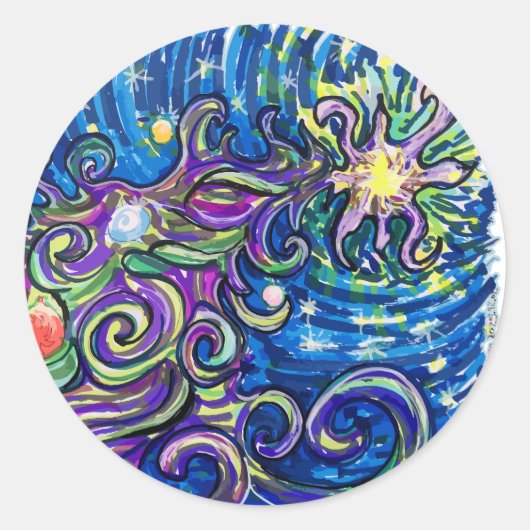 Cosmic Christmas Tree ラウンドシール (正面)