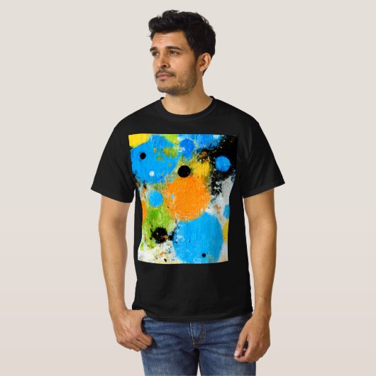 Cosmic Chromatic Splatter: Abstract Orbit Tシャツ (正面フル)