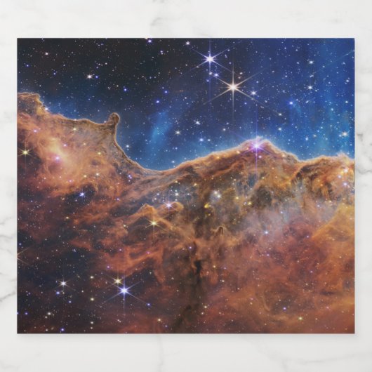 Cosmic Cliffs Carina Nebula Space Webb Telescope スパークリングワインラベル (シングルラベル)