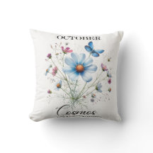 Cosmic Comfort • October Birth Flower Throw Pillow