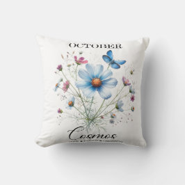 Cosmic Comfort • October Birth Flower Throw Pillow クッション