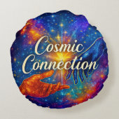 🪐 Cosmic Connection Decorative Pillow ラウンドクッション (裏面)