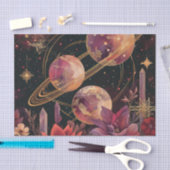Cosmic Crystal Ringed Planet Fantasy Art (11) 薄葉紙 (クラフト)