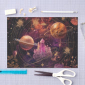 Cosmic Crystal Ringed Planet Fantasy Art (8) 薄葉紙 (クラフト)