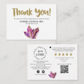 ~* COSMIC CRYSTAL - THANK YOU LOGO QR AP8レビュー エンクロージャーカード (正面/裏面)