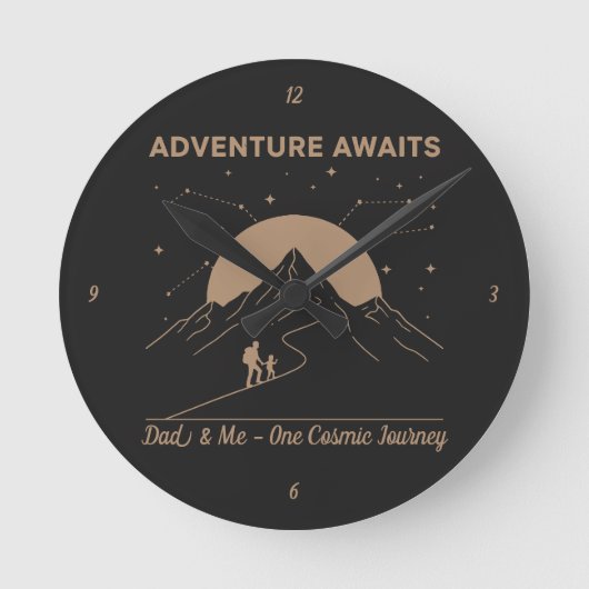 Cosmic Dad & Me Adventure ラウンド壁時計 (正面)