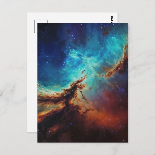 Cosmic Dance - Painterly Style Space Art ポストカード (正面/裏面)