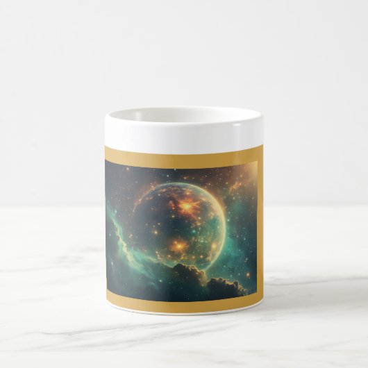 Cosmic Dawn Nebula Design コーヒーマグカップ (中央)
