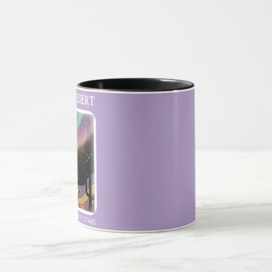 Cosmic Desert Aurora • Retro Western Night Sky マグカップ (中央)