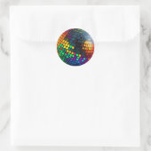 Cosmic Disco: Groovy Lino Cut Artwork ラウンドシール (バッグ)