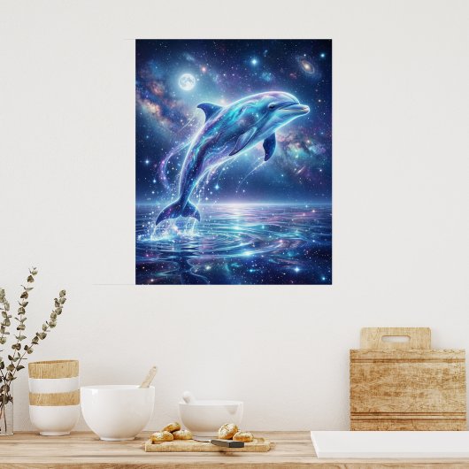 Cosmic Dolphin Star Tide ポスター (キッチン)