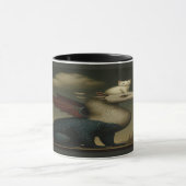 Cosmic Dragon and White Kitten Surreal Art Mug マグカップ (中央)