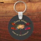 Cosmic Dragonfly • Galaxy Wings & Nebula Trails キーホルダー (正面)