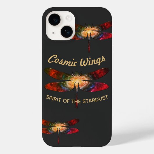 Cosmic Dragonfly • Galaxy Wings & Nebula Trails Case-Mate iPhoneケース (裏面)
