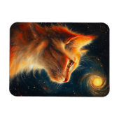 Cosmic Dreamer | 宇宙を見つめる茶トラ猫 マグネット (横)