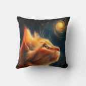 Cosmic Dreamer | Ginger Cat Stargazing クッション (裏面)