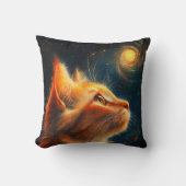 Cosmic Dreamer | Ginger Cat Stargazing クッション (正面)