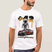 Cosmic Drift Astronaut Racer Tシャツ (正面)