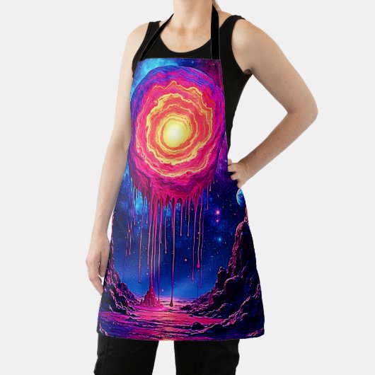 Cosmic Dripping Planet Art エプロン (インサイチュ)