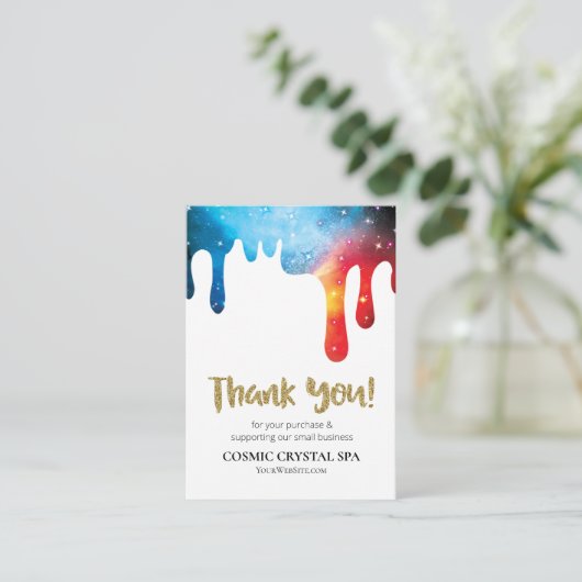 *~* COSMIC DRIPSロゴQR AP8レビュー エンクロージャーカード (スタンド正面)