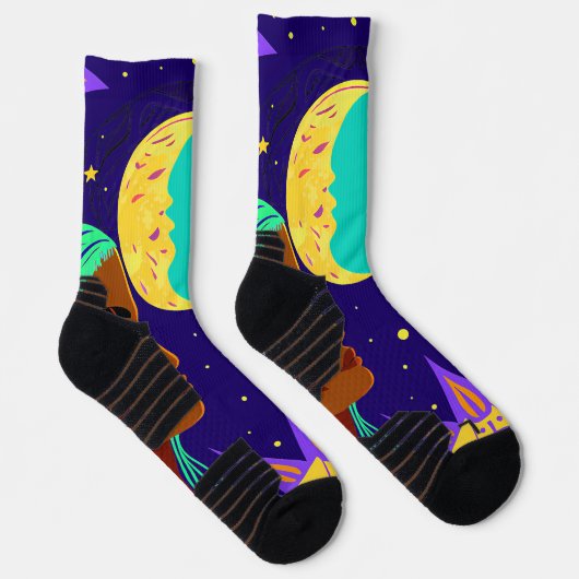 Cosmic Duality: Sun, Moon, and Sisterhood ソックス (右)