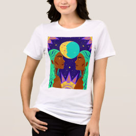 Cosmic Duality: Sun, Moon, and Sisterhood トライブレンドＴシャツ