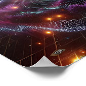 Cosmic Energy Waves And Pulses Sci-fi Space Poster ポスター (角)