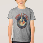 Cosmic Explorer Rocket Ship Future Space  トライブレンドＴシャツ (正面)