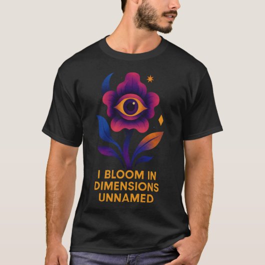 Cosmic Eye Flower Visionary Art Tシャツ (正面)