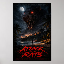 Cosmic Eye – Night Beach Creature Horror Poster ポスター