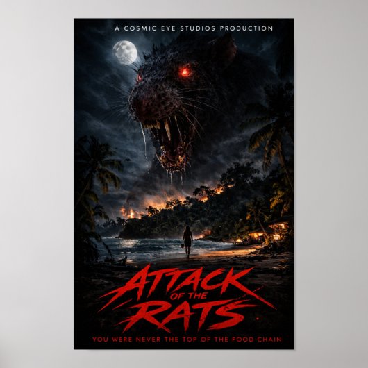 Cosmic Eye – Night Beach Creature Horror Poster ポスター (正面)