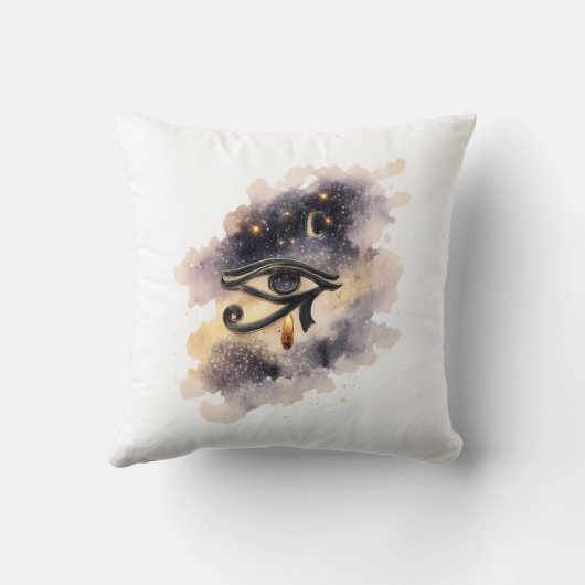 Cosmic Eye of Horus Egyptian Mythology Decor クッション (裏面)
