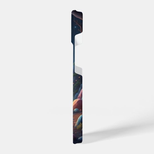 Cosmic Fire & Magic Moon Fantasy Art Phone Case iPhoneケース (左側面)