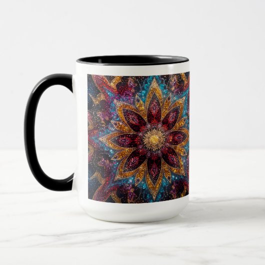 Cosmic Floral – Galaxy-Inspired Mug マグカップ (左)