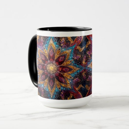 Cosmic Floral – Galaxy-Inspired Mug マグカップ (正面左)